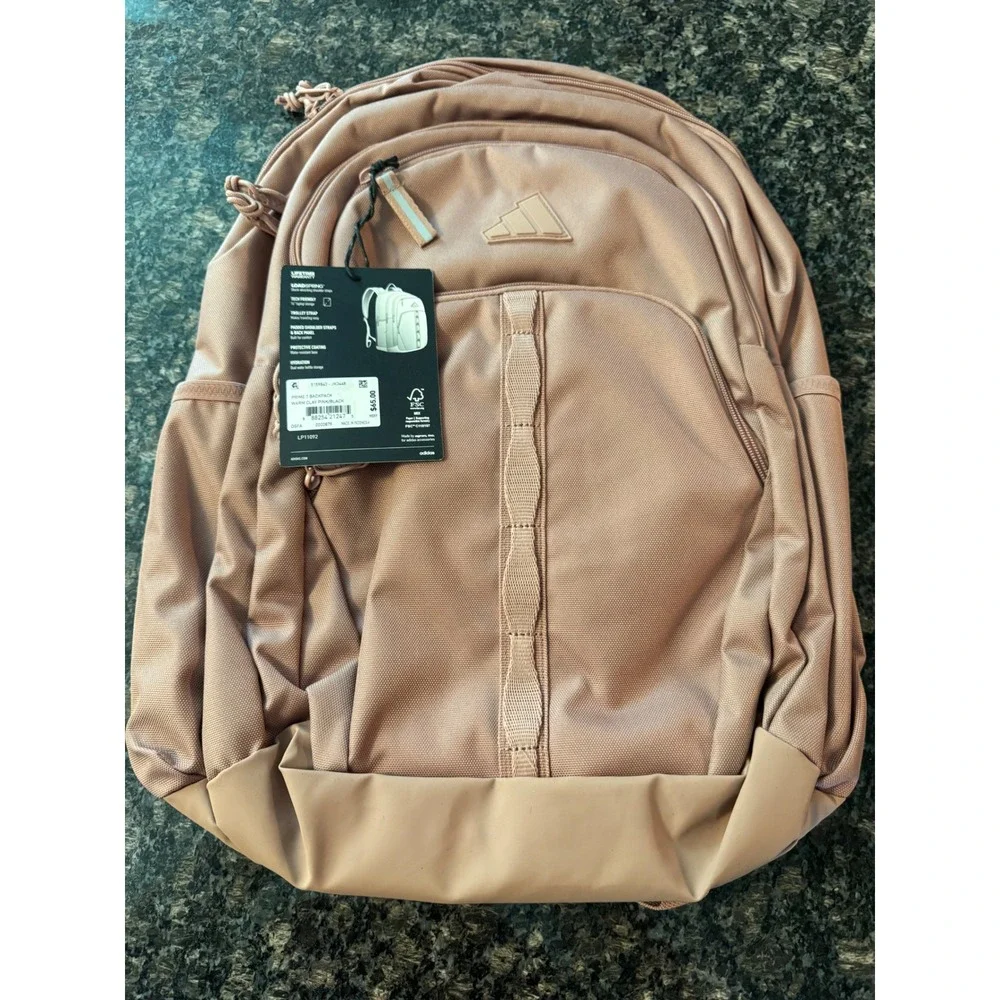 Adidas Prime 7 Backpack Warm Clay‎ Pink 16 Inch Laptop Sleeve 5159843 JK3448 NWT